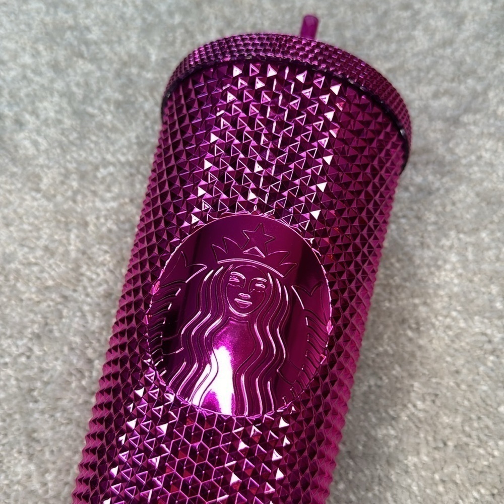 Starbucks Venti Pink Chrome Studded Tumbler Holiday 2022 - Picture 2 of 7
